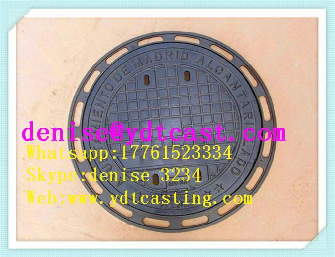 cast iron manhole covers drain cover EN124 D400 WITH FRAME  4