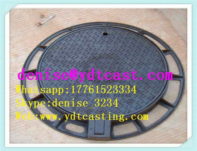 Ductile iron manhole covers circular  security foundry cast iron manhole cover 2