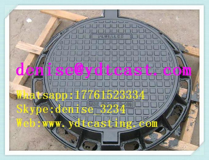 Ductile iron manhole covers circular  security foundry cast iron manhole cover 3