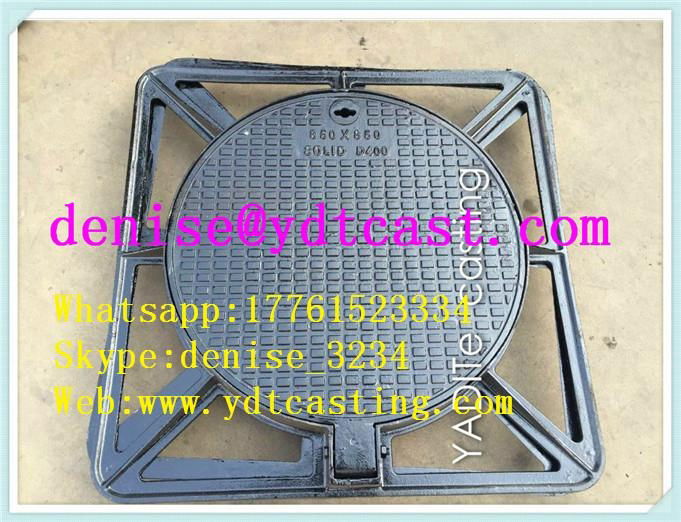 High Quality China Factory Cast Iron Manhole Cover With Frame 600*600  2