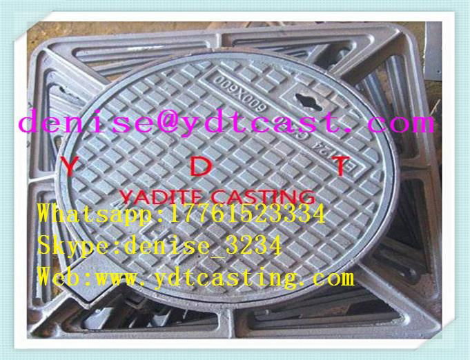 High Quality China Factory Cast Iron Manhole Cover With Frame 600*600  5