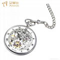 Silvery hollow pocket watches with