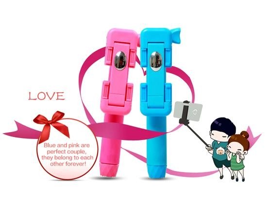 2015 new release Mini selfie stick couple gift selfie stick with shutter button  2