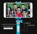 Top selling products 2015 selfie stick bluetooth and zoom function(NICL-006) fro 5