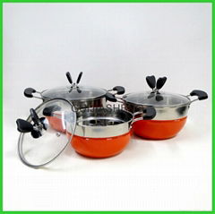 Guijiasheng stainless steel 3pcs soup pot