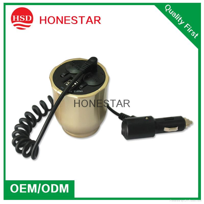 the lowest dual USB car socket with gold and SWITCH 3