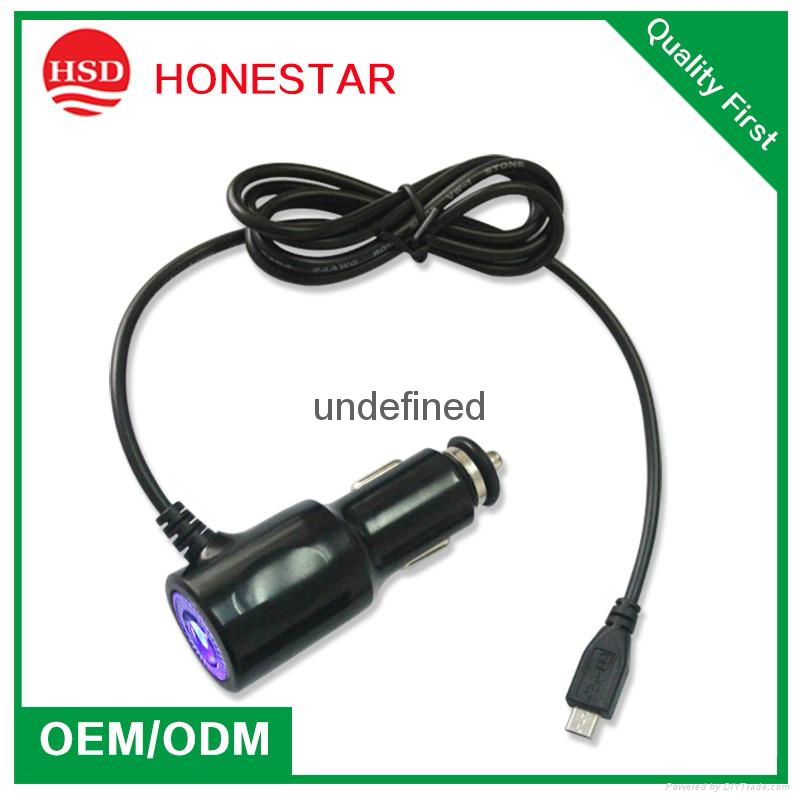 Best quality 5V 2.1A car charger with DC cable 2