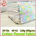 C100 20*10 40*42 150GSM 100% Cotton Printed Flannel Fabric For Baby 4