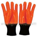 Orange Fluorescent PVC Safety Gloves