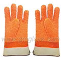 Orange Fluorescent PVC Dipped Gloves,Safety Cuff 1