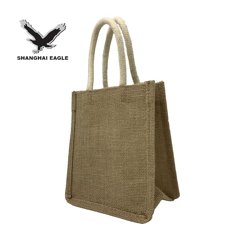 Eco Friendly Logo Customized Hemp Shopping Bag Burlap Beach Bag Hessian Jute Tot 3