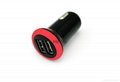 2015 new dual USB car charger with charging changeable led  light 3