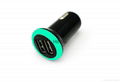 2015 new dual USB car charger with charging changeable led  light 5