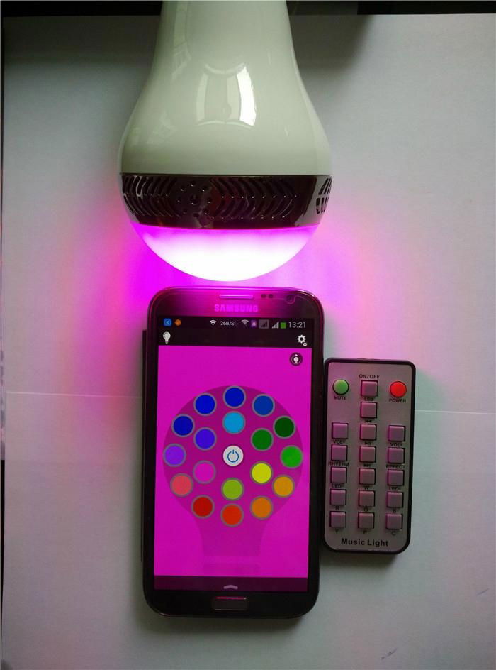 Smartphone cotrolled and infrared remote controlled RGBW Bluetooth led bulb ligh 3