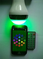 Smartphone cotrolled and infrared remote controlled RGBW Bluetooth led bulb ligh
