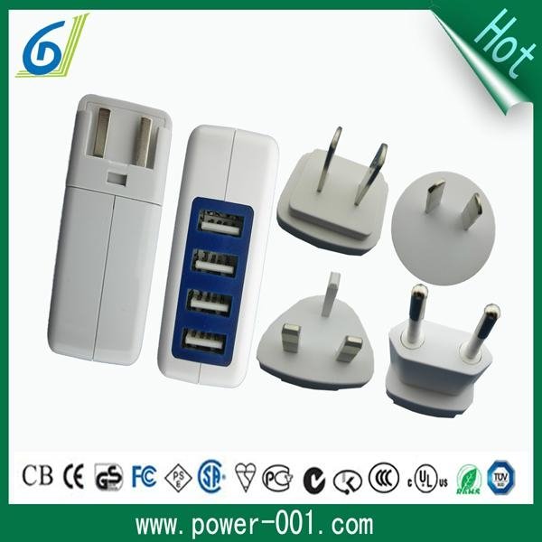 factory direct sale 15Watt 4 port wall power charger for ipad iphone samsung