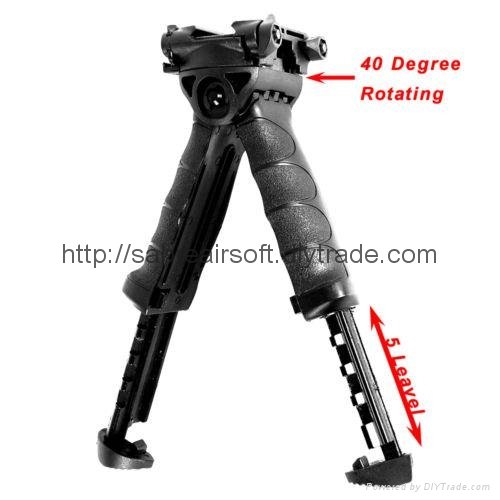 Tactical Forward Handle Bipod with Adjustable Push Button Release Steel 