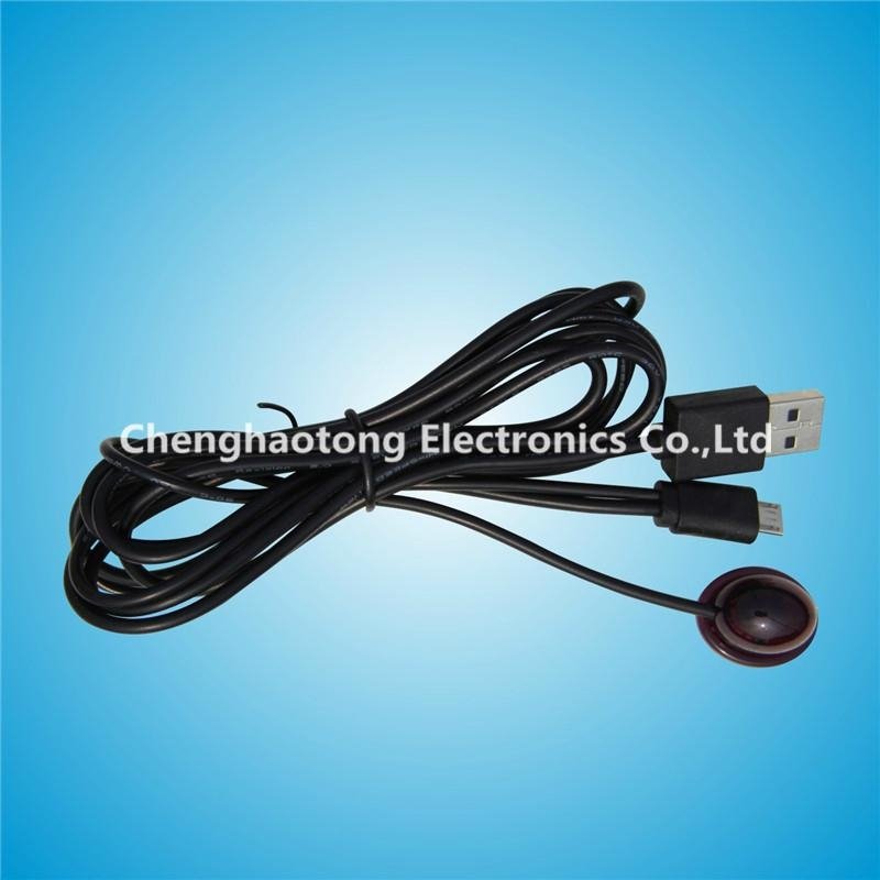 black IR Receiver Cable with usb plug  & mini jack