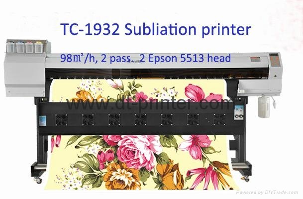 Wide format printer using sublimation ink