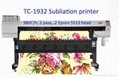 Wide format printer using sublimation ink