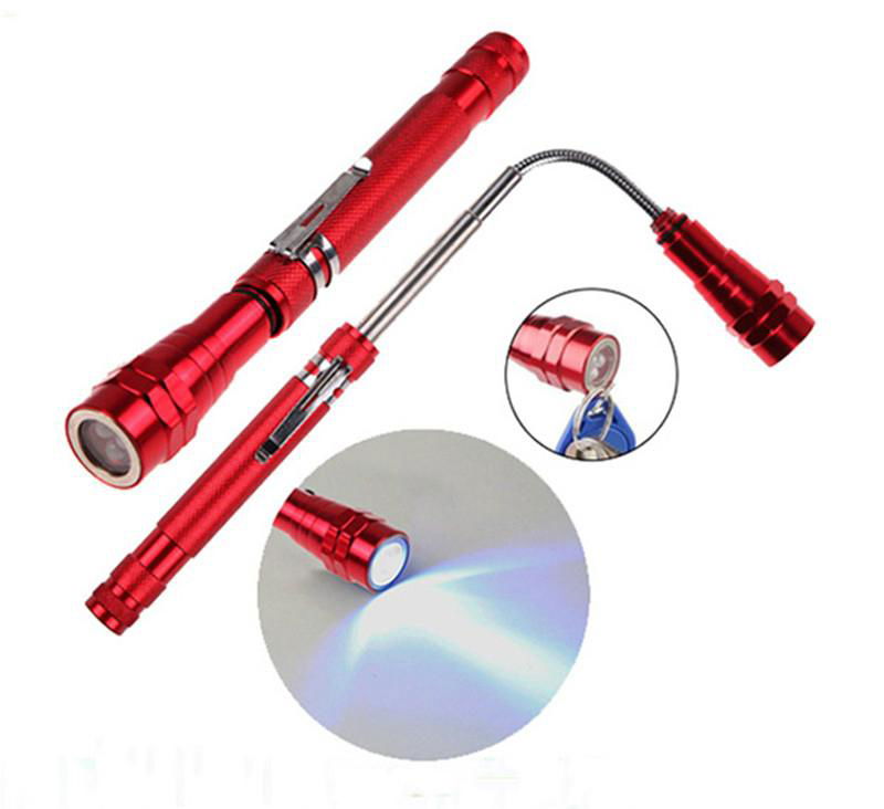 Telescopic flashlight Torch with strong Magnetic 3 led pick up torch 4