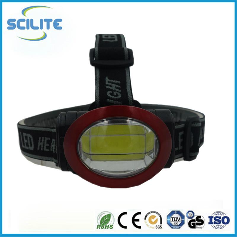 High Power COB Led Headlight with 3aaa battery powered head lights