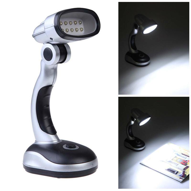  USB and Battery Powered 12 LED Desk Lamp book Light Head Adjustable 5