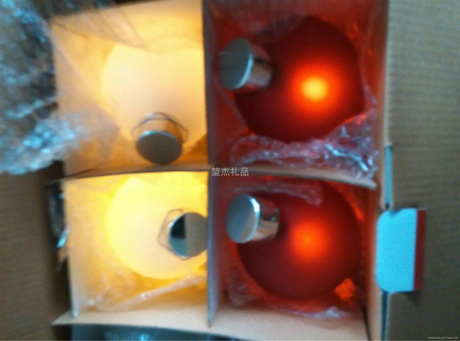 Remote control LED glass Christmas balls (customizable) 5