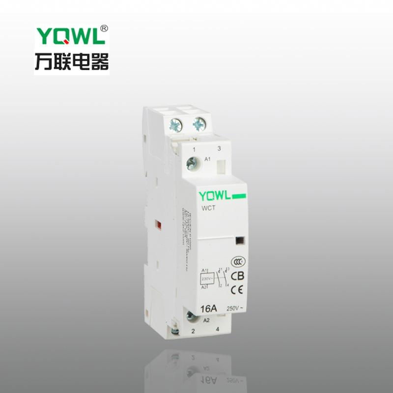Modular Household Ac Contactor WCT 25A 2P 2NO 220V  with silver contacts 2