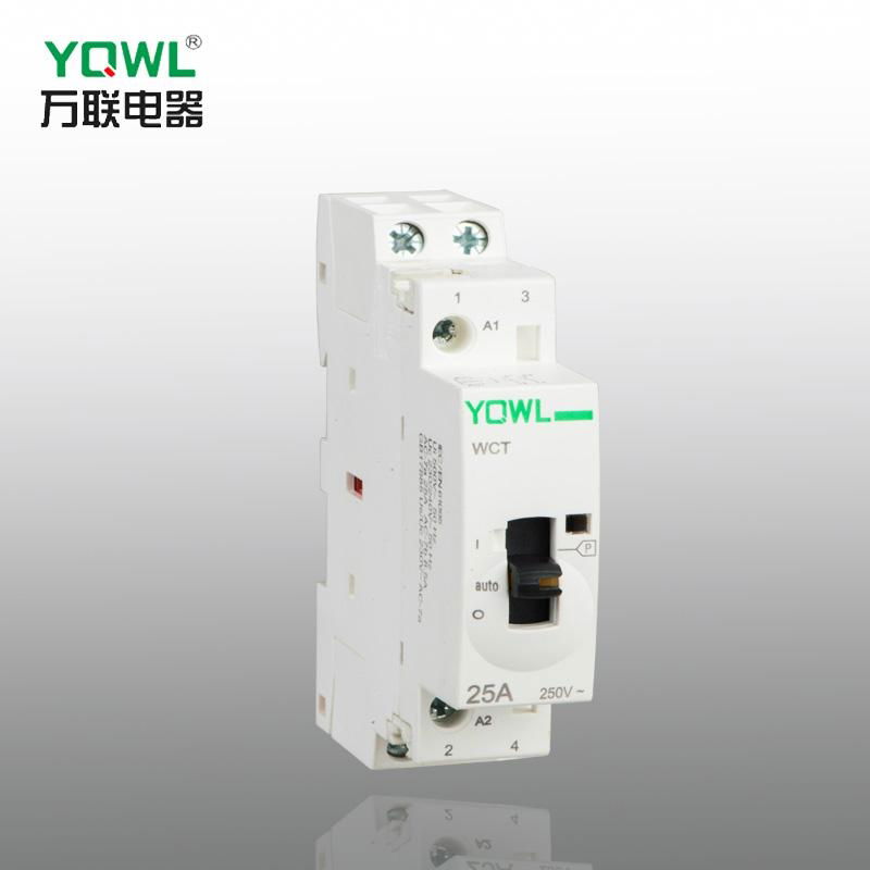 Modular Household Ac Contactor WCT 25A 2P 2NO 220V  with silver contacts 4