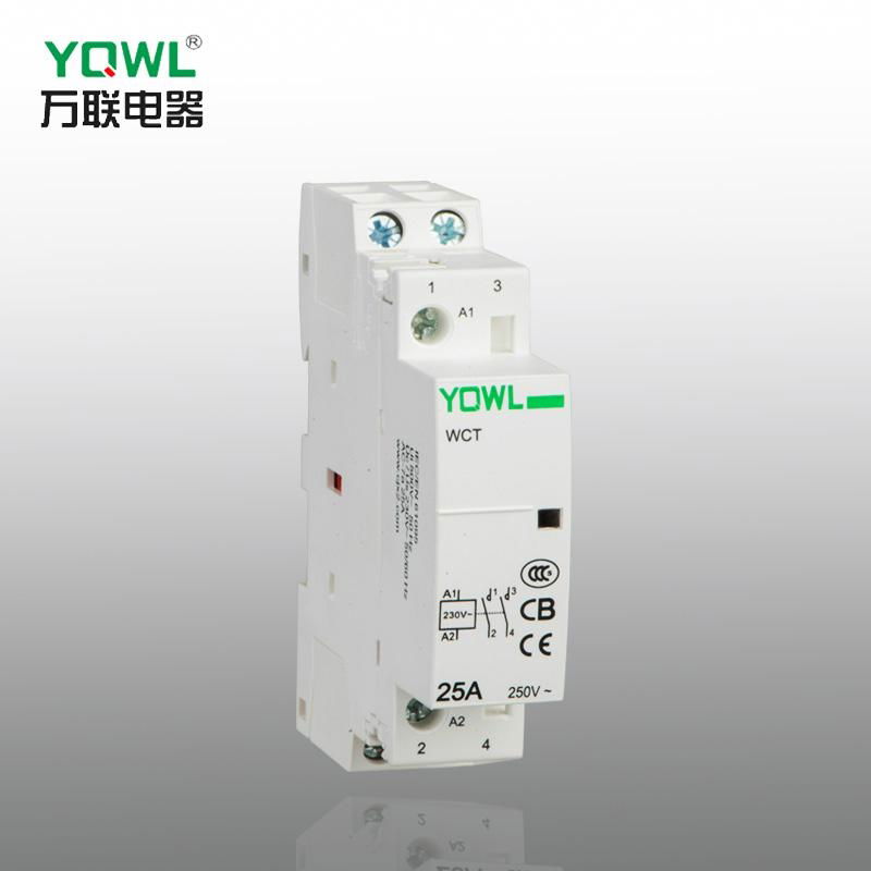 Modular Household Ac Contactor WCT 25A 2P 2NO 220V  with silver contacts 5