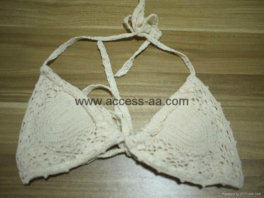 Hot Selling Ladies Bikini Hollow Out Design Flax Fabric of First Layer Fashion  2
