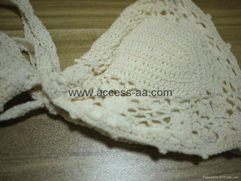 Hot Selling Ladies Bikini Hollow Out Design Flax Fabric of First Layer Fashion  3