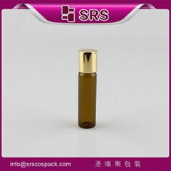 srs new product mini aromatherapy glass roll on bottle with steel ball for massa