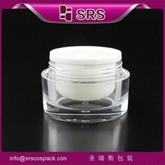 China 2014 New Wholesale Sale High Quality Double Wall Cream Bottle 200ml Acryli