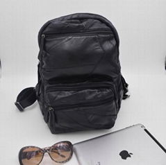 New Arrival Vintage Leather Backpack Black Genuine Leather Backpack Mochila Bols