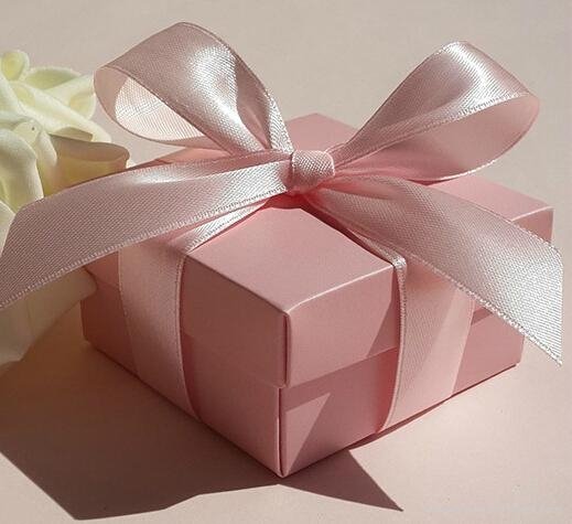 New Pink Candy Boxes With Pink Ribbon Wedding Party Baby Shower Favor Gift Boxes