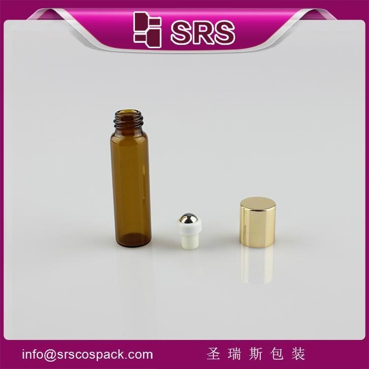 SRS promotion no leakage high quality glass 5ml roller bottles with glass ball 3