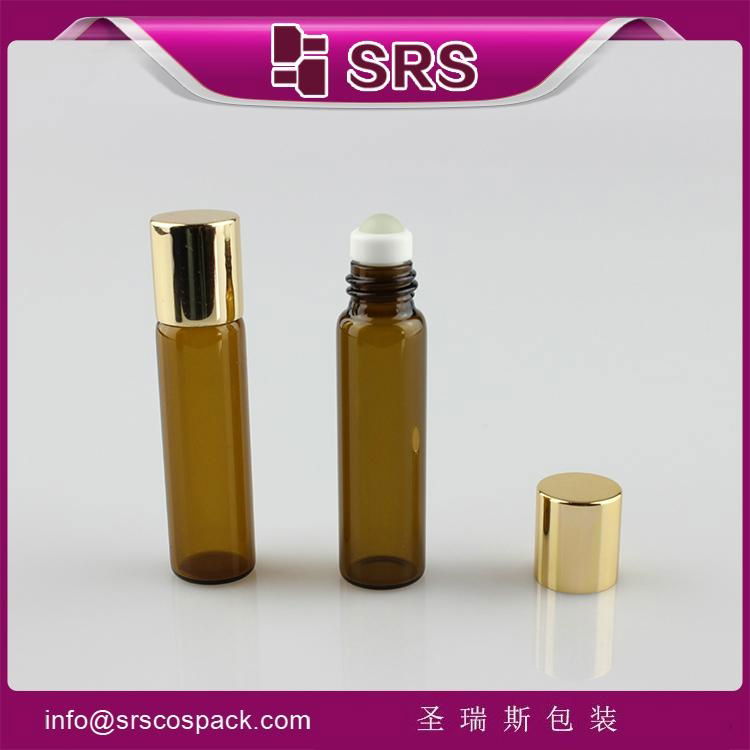 SRS promotion no leakage amber 5ml glass mini roller bottles for olive oil 2
