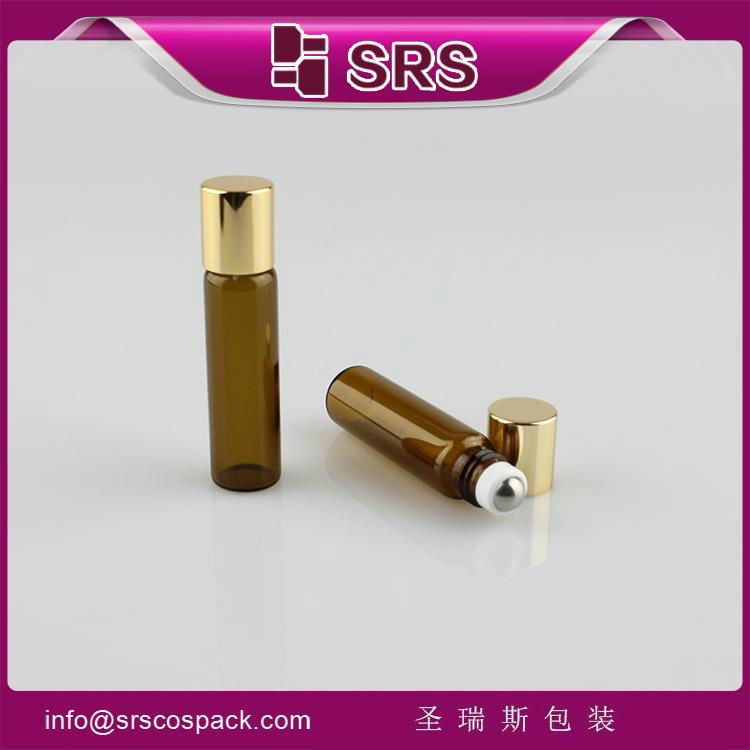 SRS promotion no leakage amber 5ml glass mini roller bottles for olive oil 5