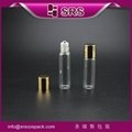 SRS promotion no leakage transparent perfume 5ml glass roll on bottle with steel 2