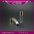 SRS promotion no leakage transparent perfume 5ml glass roll on bottle with steel 3