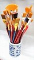 New 6 Pcs Red Bristles Paint Brushes For Artist Supplies 2