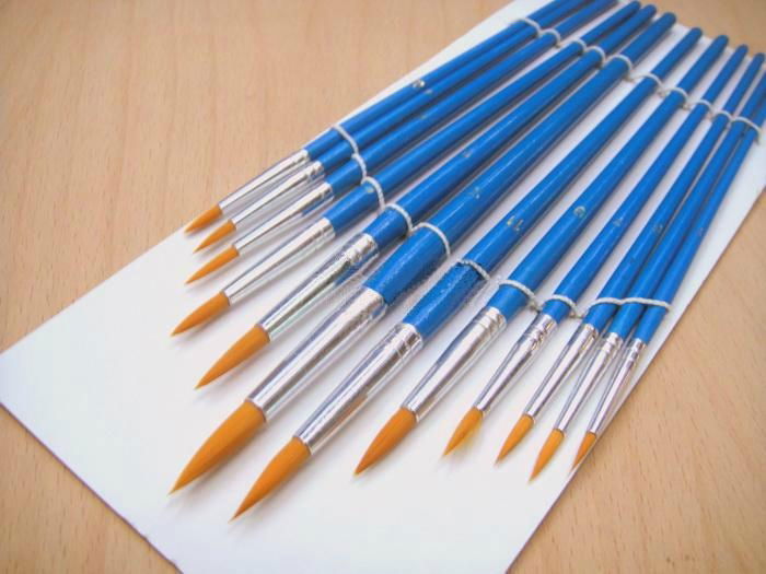 12pcs nylon round paintbrush Watercolor or gouache paintbrush Chinese art brush 