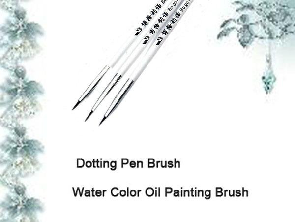 3pcs per set Dotting Brush Pen water color Oil Painting Brush 