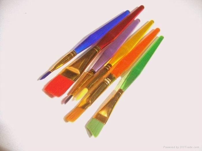 6 Colors Tip Nylon Child Paint Brushes Nail Brush For Art Artist Supplies 3