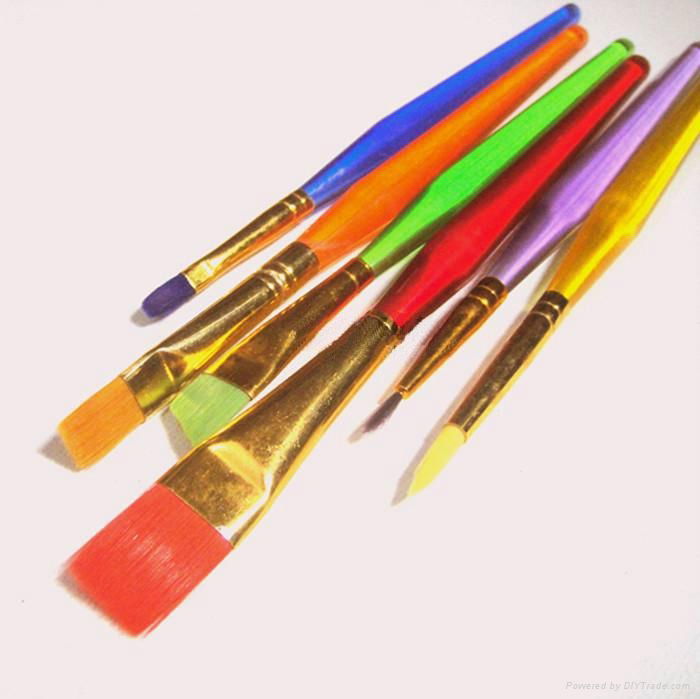 6 Colors Tip Nylon Child Paint Brushes Nail Brush For Art Artist Supplies 5