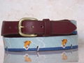 Custom Needlepoint Belts Handmade cow leather Belt  3