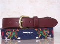 Custom Needlepoint Belts Handmade cow leather Belt  2