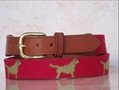 Custom Needlepoint Belts Handmade cow leather Belt  1